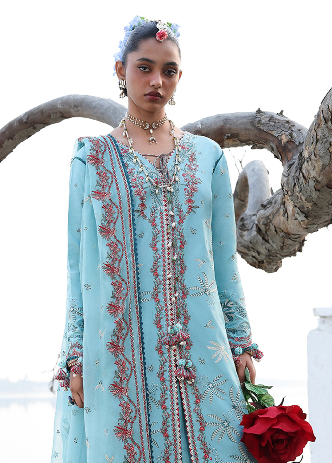 Kalabagh by Hussain Rehar Unstitched Embroidered Luxury Lawn 3 Piece Suit HR26UKL D12 Sepher - Festive Collection