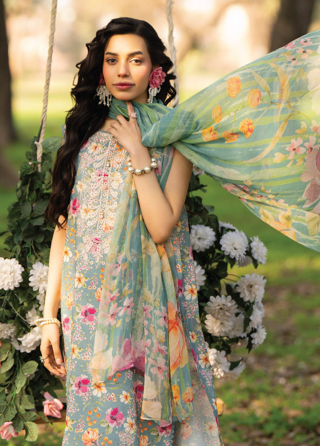 Eden Garden by Humdum Unstitched Embroidered Lawn 3 Piece Suit HB26UED D-06 - Summer Collection