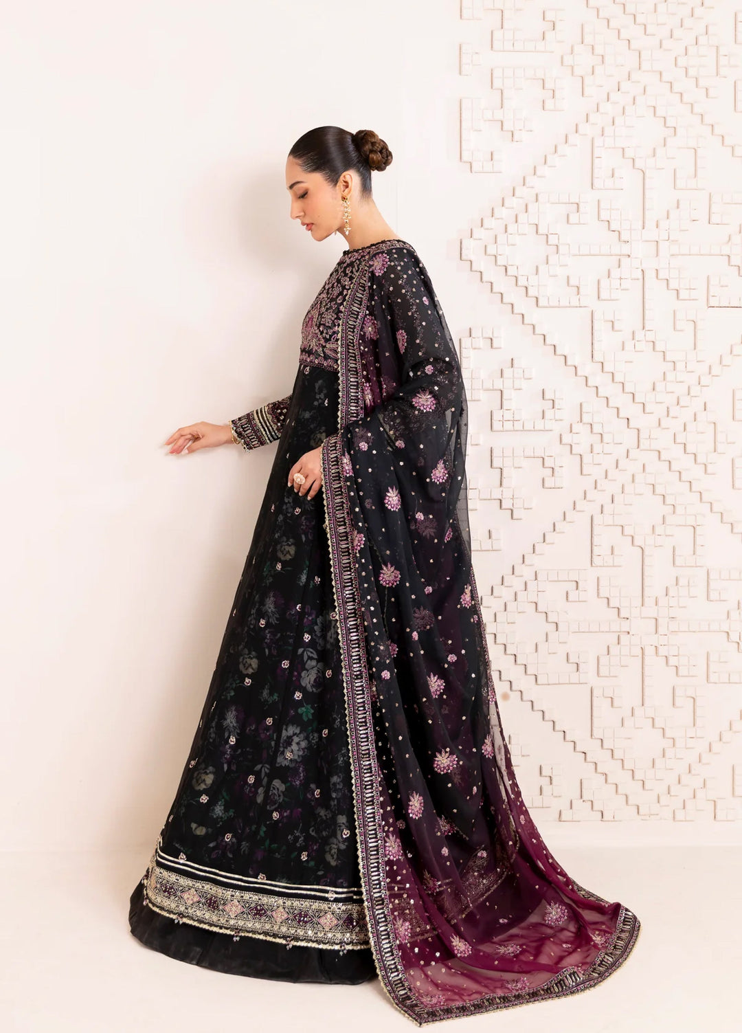 Xenia Formal Luxury Unstitched Embroidered Chiffon Suits 3 Piece XE25FL XF-1020 Nagira - Formals Collection