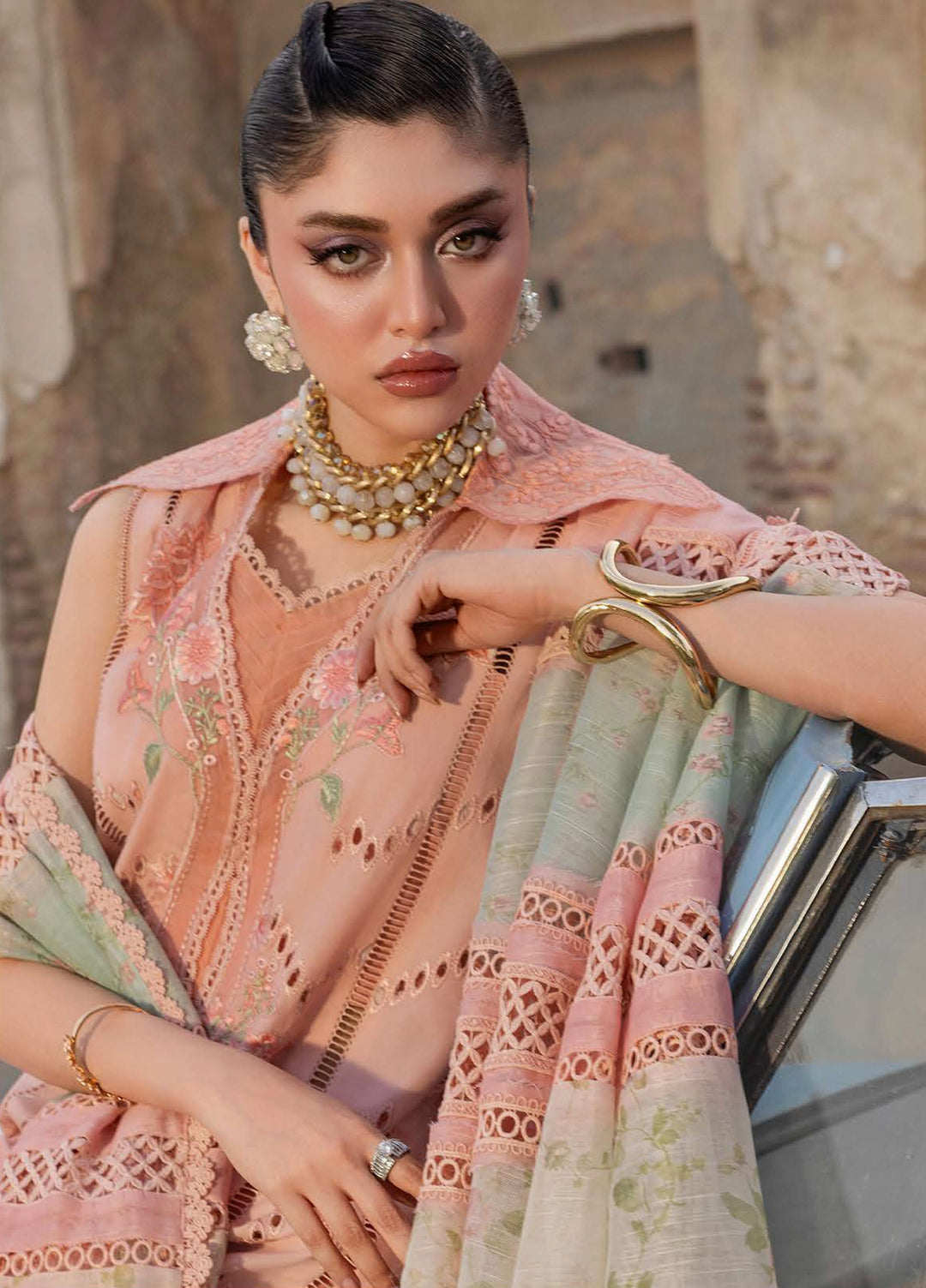 Bloom by Saira Shakira Unstitched Embroidered Lawn 3 Piece Suit SSR26ULB AMBRE-07A - Eid Collection