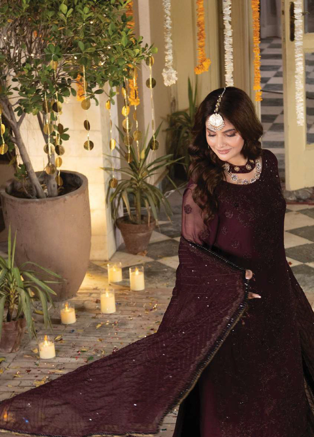 Shagun by Imrozia Premium Women 3 Piece Chiffon Suit M-106 Mahveen - Festive Collection