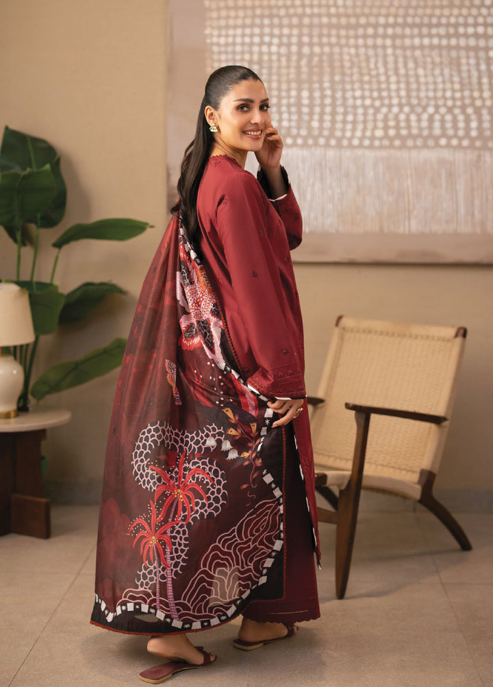 Afsanah by Seran Unstitched Embroidered Lawn 3 Piece Suit SN26UAL D-3 Rima - Summer Collection