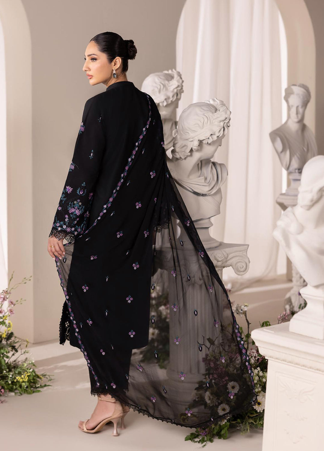 RajBari Exclusive Unstitched Embroidered Lawn 3 Piece Suit RB26UE D-1 - Summer Collection