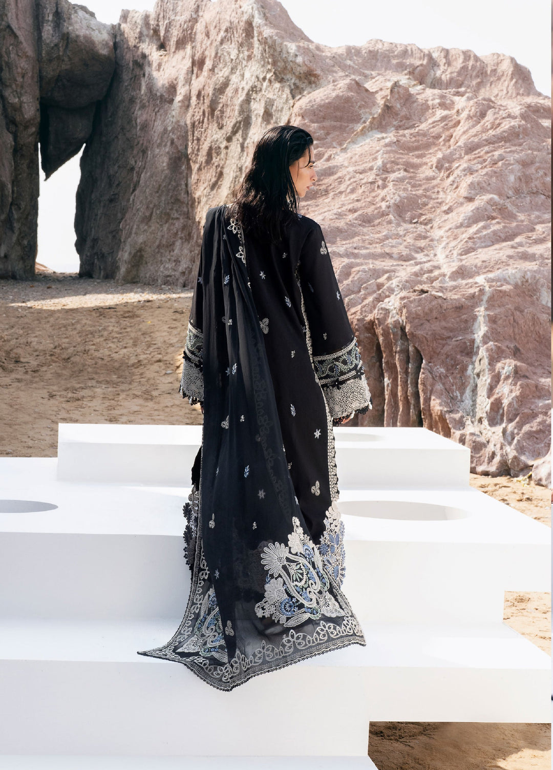 Florent Unstitched Embroidered Luxury Lawn 3 Piece Suit FL26UL FL-6A - Festive Collection