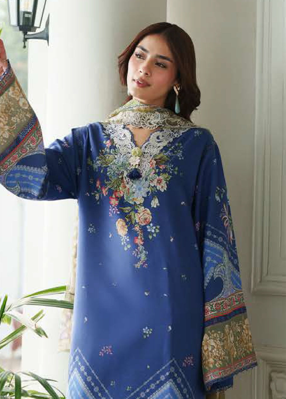 Whispered Florals by Roheenaz Unstitched Embroidered Lawn 3 Pcs Suit RNZ26UWF D-12 A GENTLE PETALS - Summer