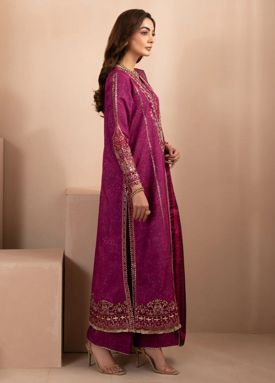 Xenia Formals Unstitched Embroidered Raw Silk 3 Piece Suit XF26UF D-04 Amayah - Festive Collection