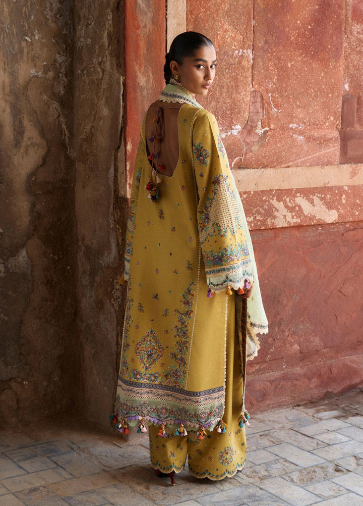 Zan by Hussain Rehar Unstitched Embroidered Lawn 3 Piece Suit HR26UZF Sari D-97 - Festive Collection