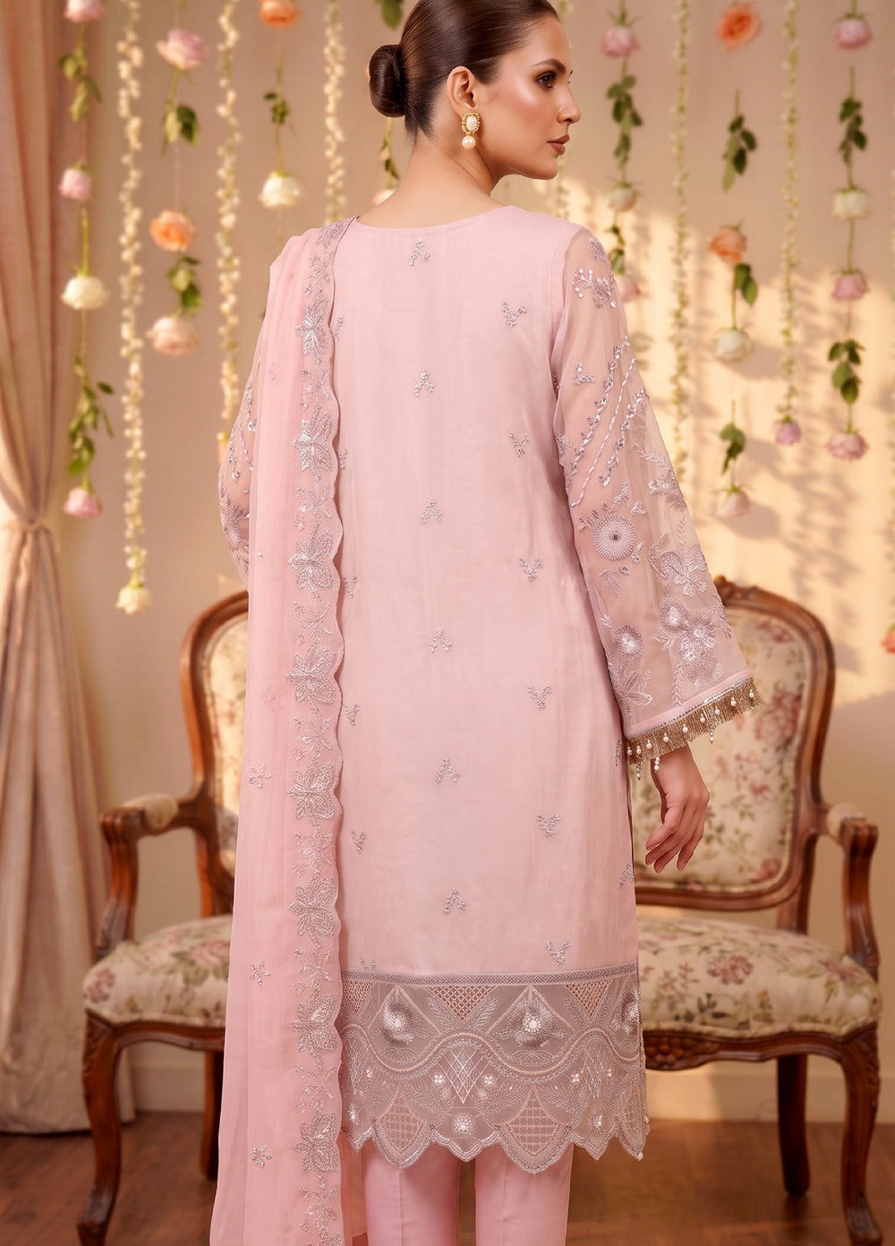 Anaya Noor by Zebtan Unstitched Embroidered Chiffon 3 Piece Suit ZB26UAC AN 08 - Festive Collection