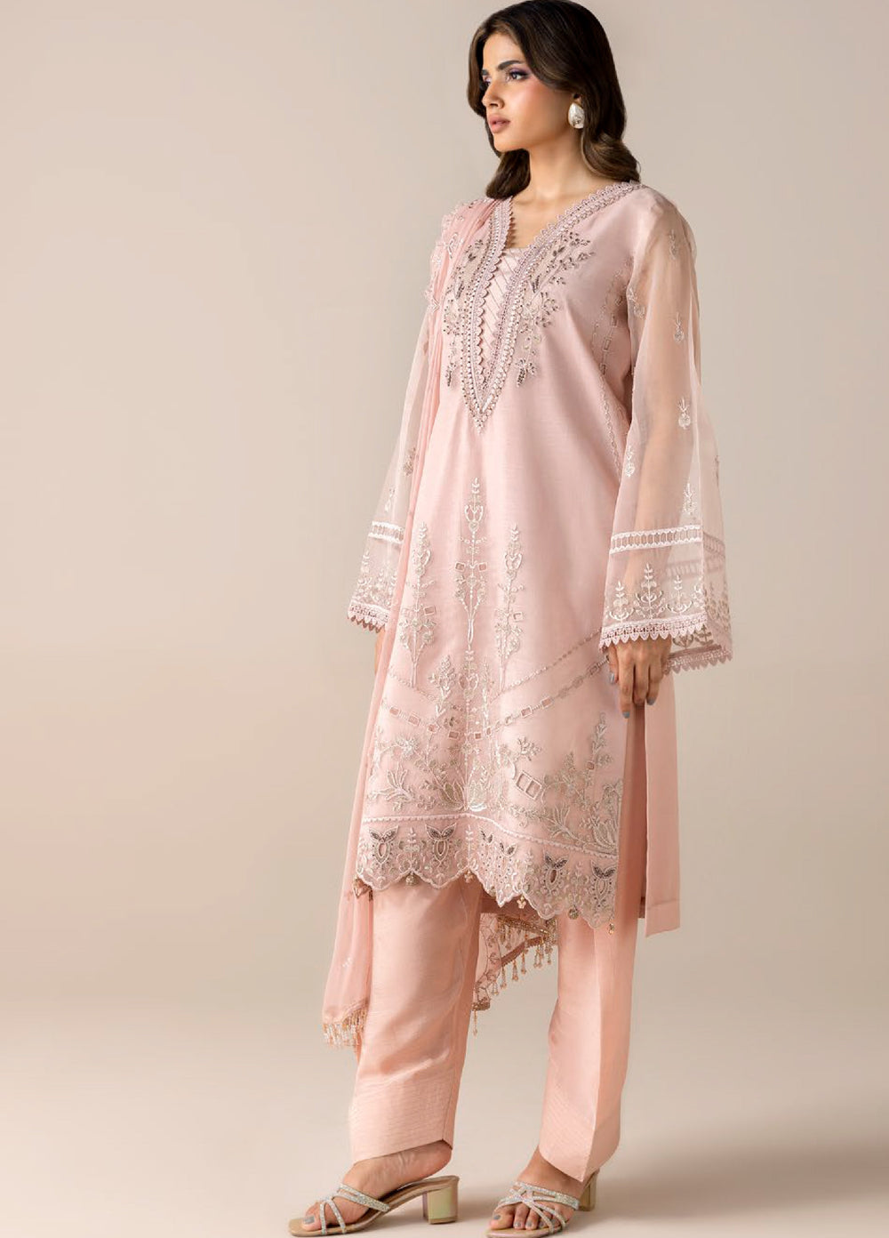 Aura by Zebtan RTW Embroidered Organza 3 Piece Suit ZB26UAL A-03 - Festive Collection