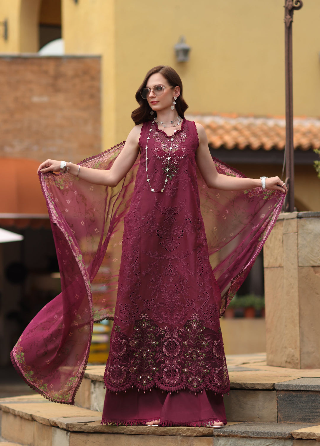 Noor by Saadia Asad Unstitched Embroidered Laserkari Lawn 3 Piece Suit SA26ULNL D8 - Lawn Collection