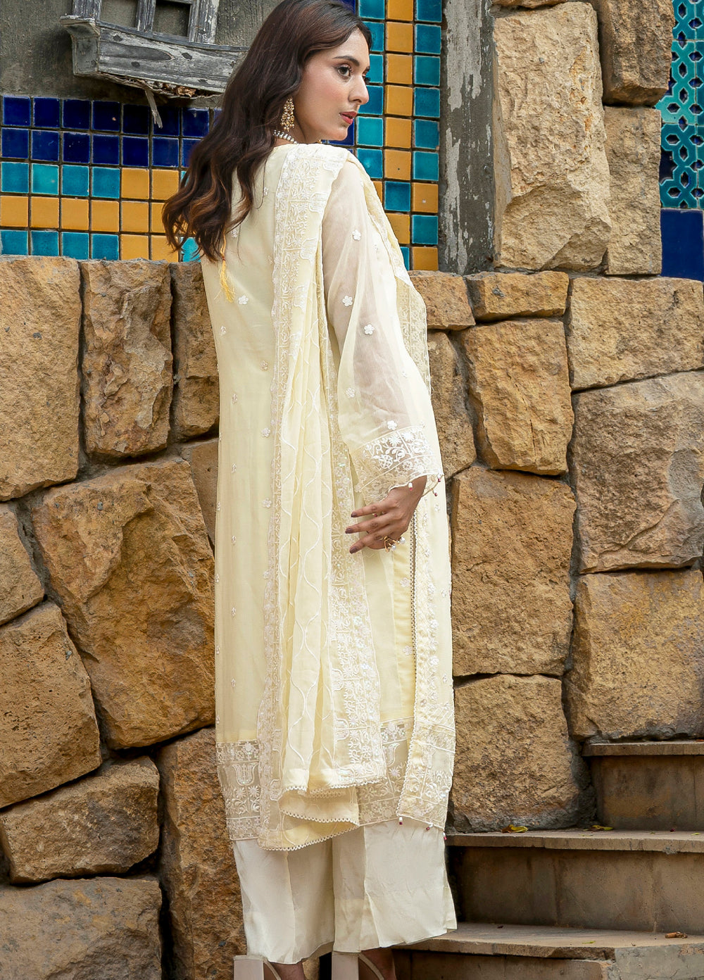 Zenia by Fine Tex Unstitched Royal Embroidered Chiffon Suits 3 Piece FNT25ZC ZC-05 - Festive Collection