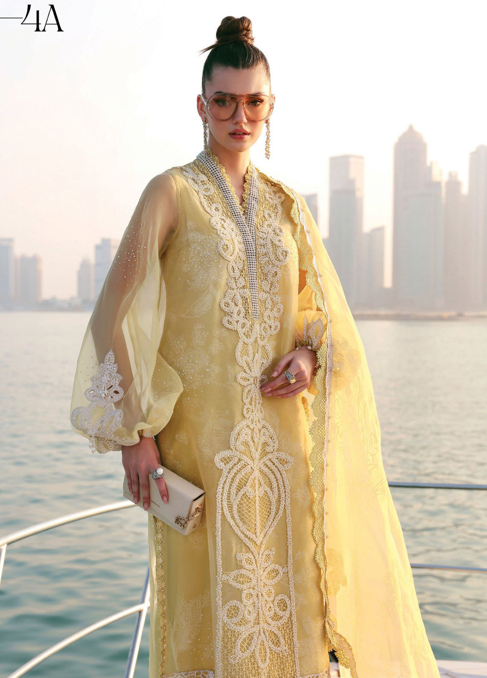 Maria B Unstitched Embroidered Luxury Lawn 3 Piece Suit MB26UEL 4A - Eid Collection