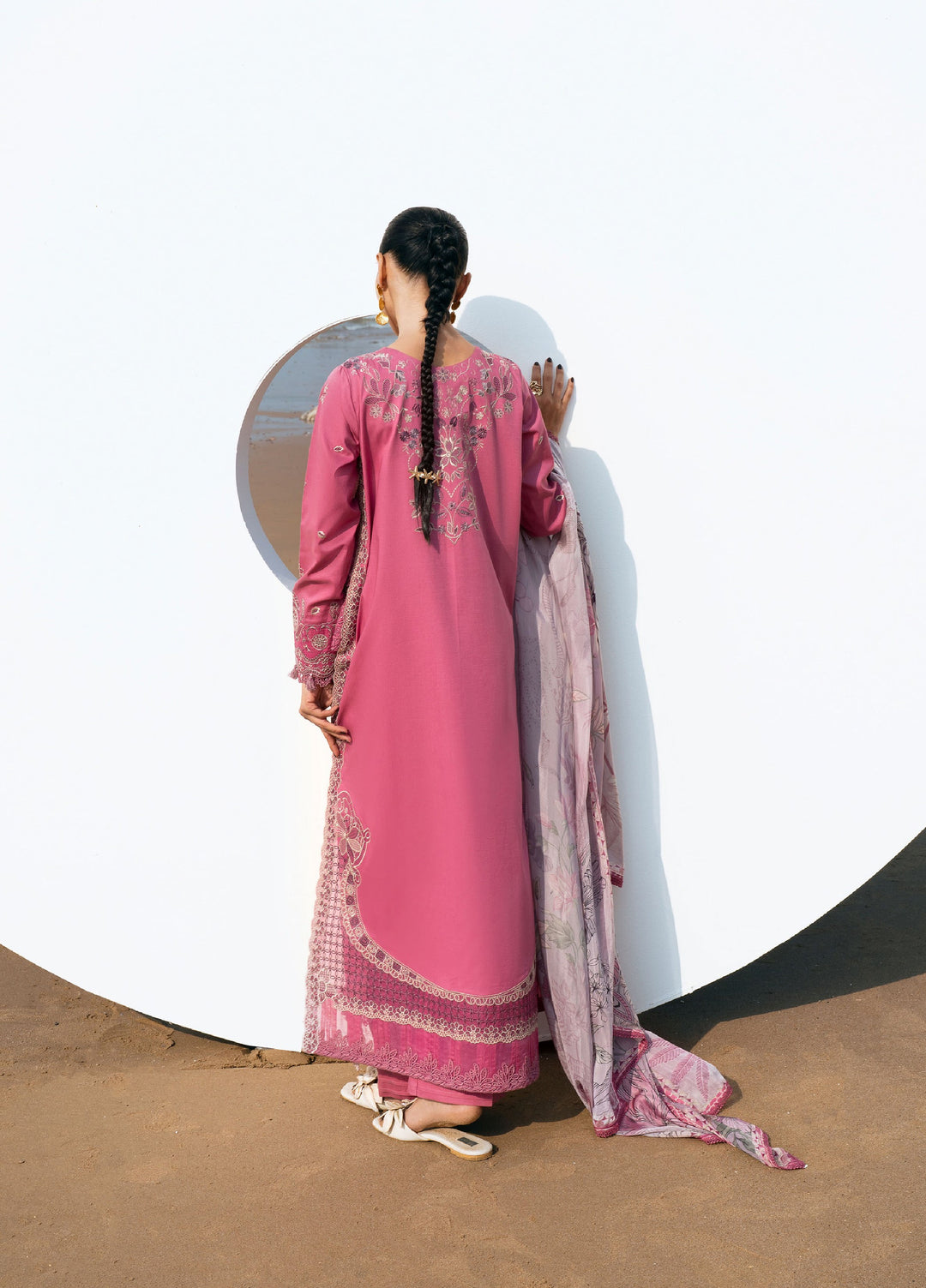 Florent Unstitched Embroidered Luxury Lawn 3 Piece Suit FL26UL FL-1A - Festive Collection