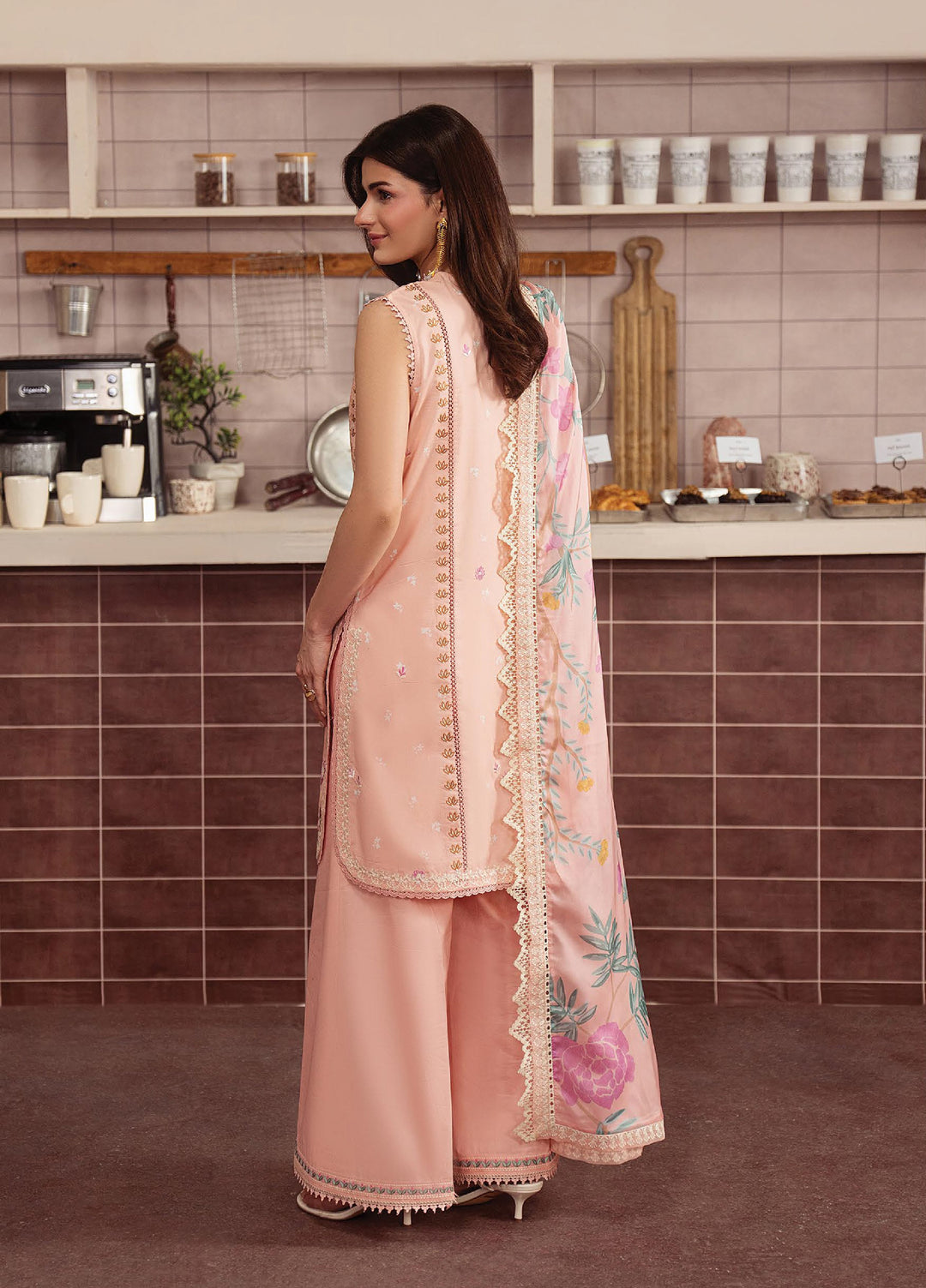 Brewed by Ayzel Unstitched Embroidered Lawn 3 Piece Suit AAF26UBL Caffeine ZWU-0148-3PO - Festive Collection