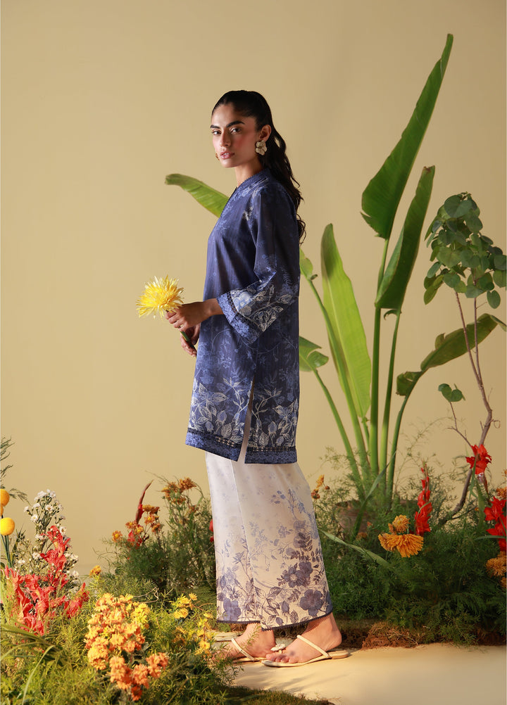 Sahar Unstitched Printed Cambric 2 Piece Suit SS1-26-25 Indigo Veil - Summer Collection