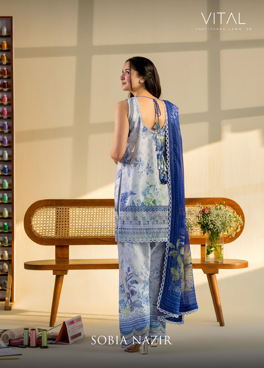 Vital by Sobia Nazir Unstitched Embroidered Lawn 3 Piece Suit SN26UVL 3B - Summer Collection