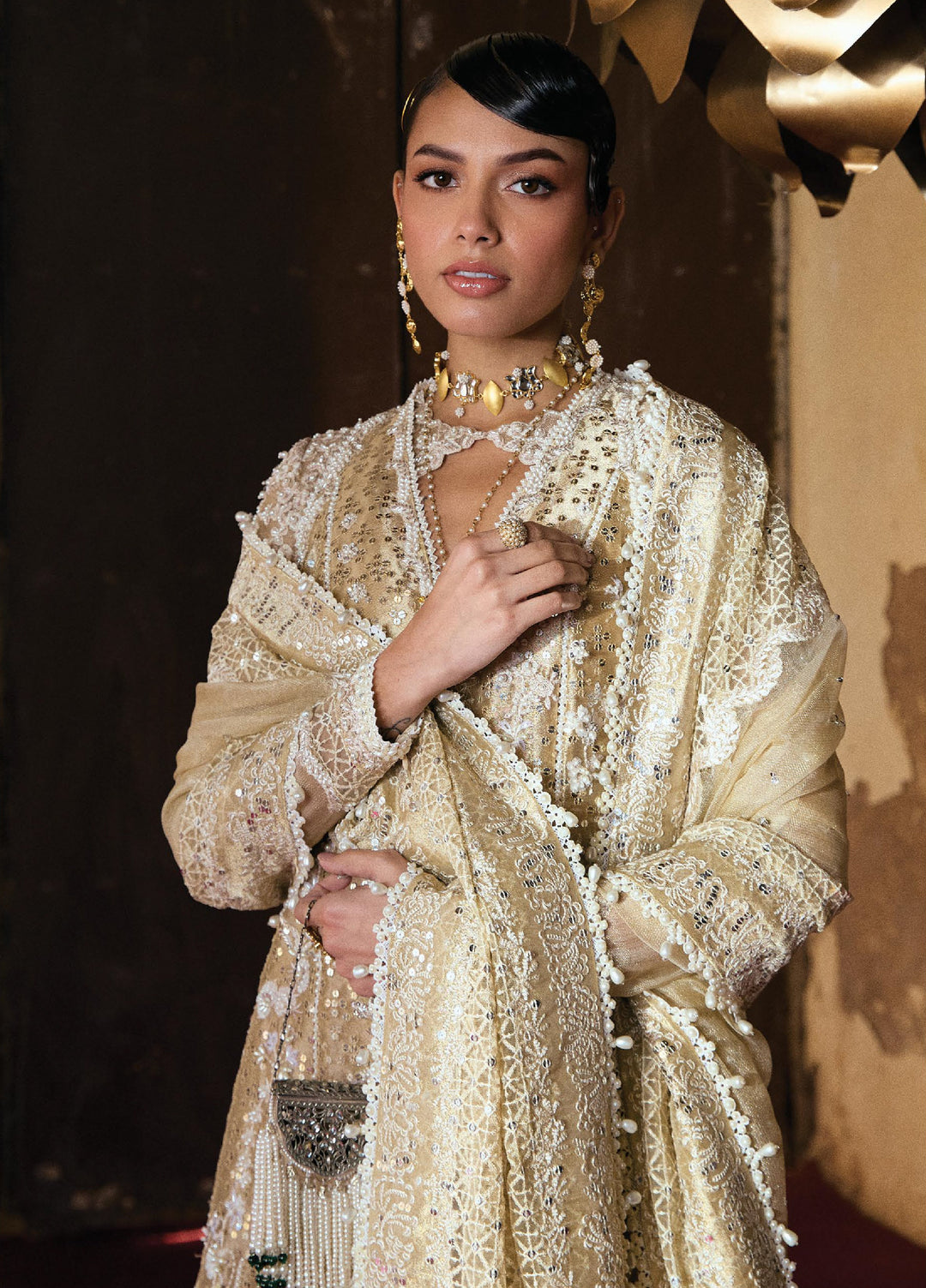 Freeshia by Suffuse Unstitched Tissue Silk Embroidered Suits 3 Piece SSY26UF GULRAIZ - Wedding Collection