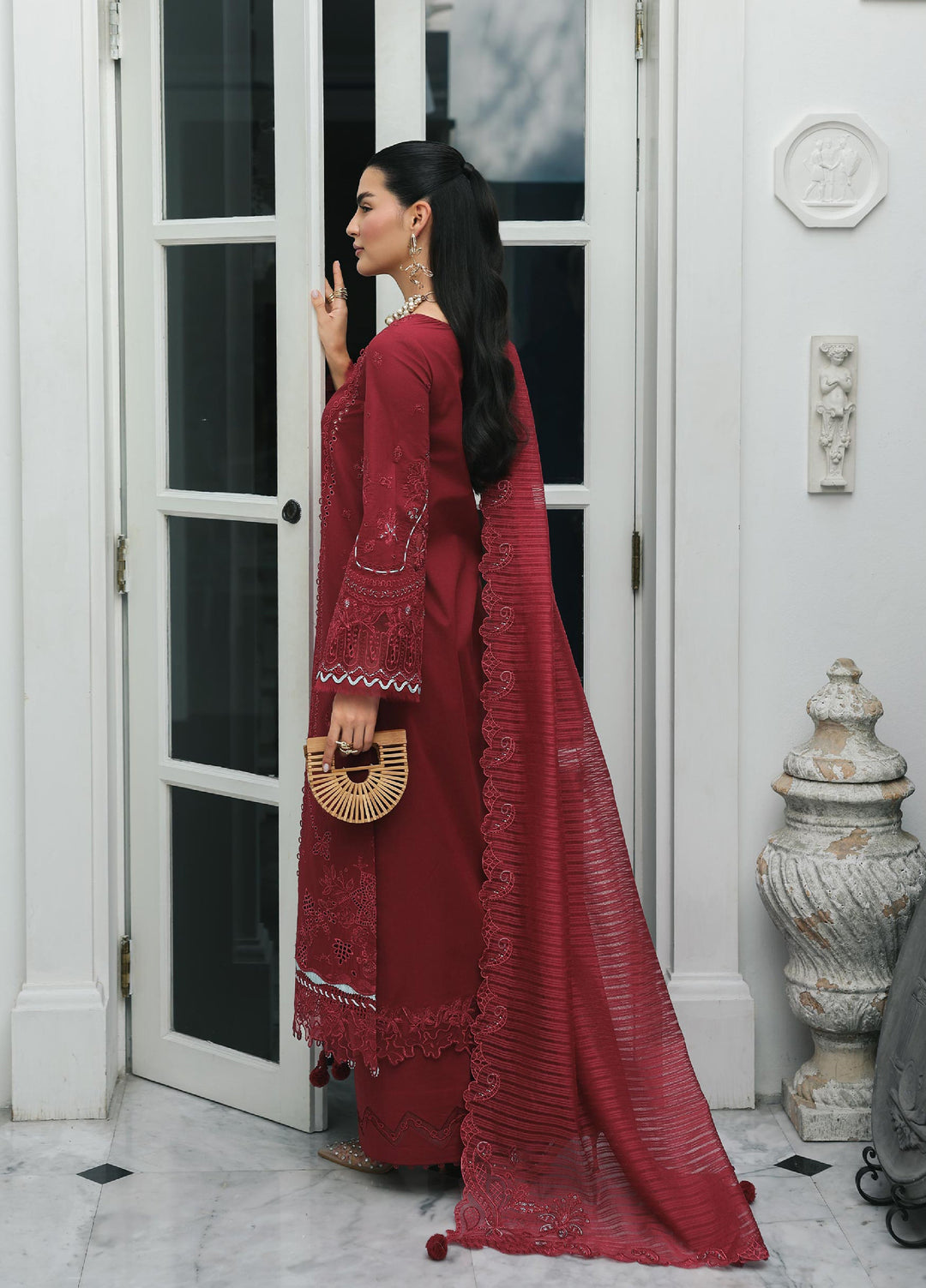Q Line by Qalamkar Unstitched Chikankari Embroidered Lawn 3 Piece Suit QLK26UQL RP-16 QISTAH - Summer Collection