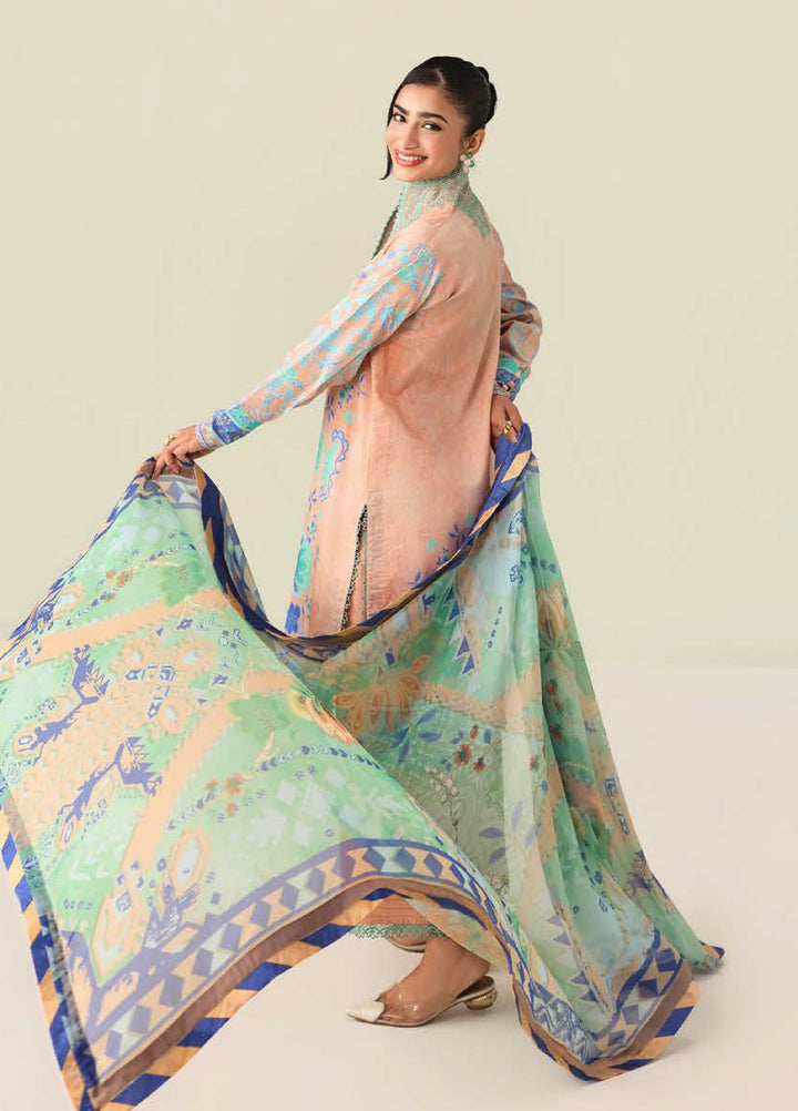 Rosette by Roheenaz Unstitched Lawn Embroidered 3 Piece Suit RNZ26UR Weave of Light-8B - Summer Collection