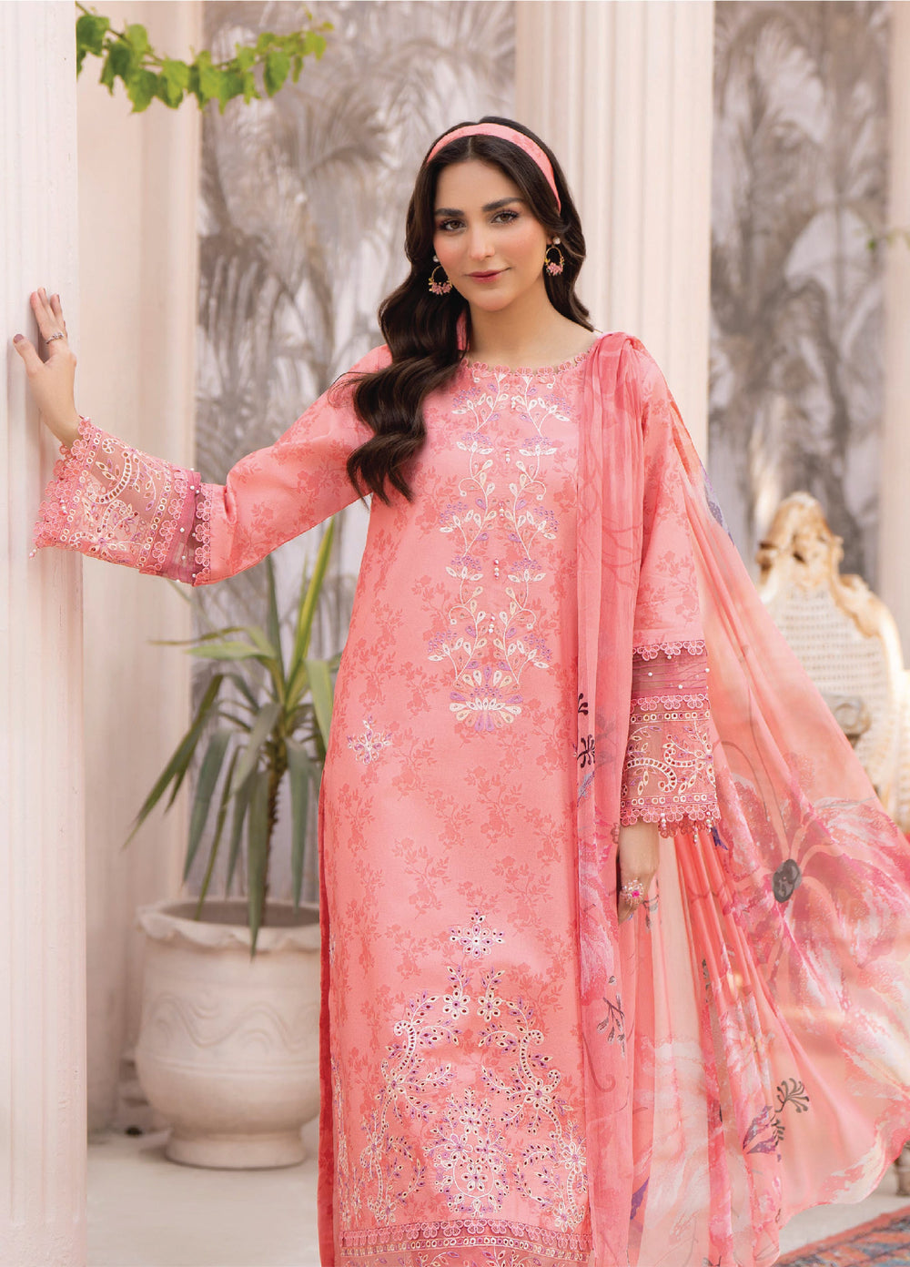 Summer Breeze by Humdum Unstitched Embroidered Lawn 3 Piece Suit HB26USB D-08 - Summer Collection