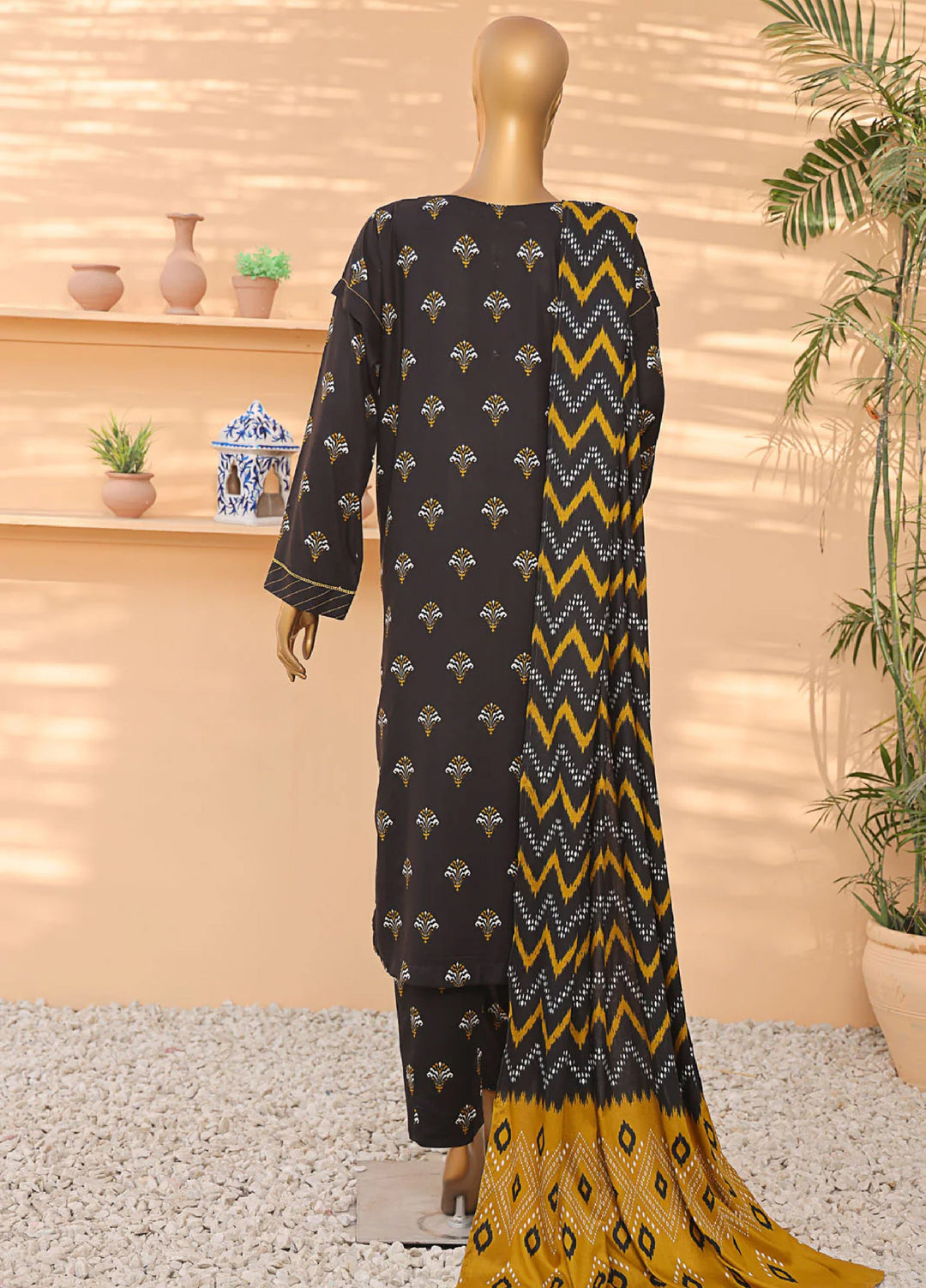 Wintry by Hz Textiles Printed Linen Suits Unstitched 3 Piece LCP-206 - Winter Collection