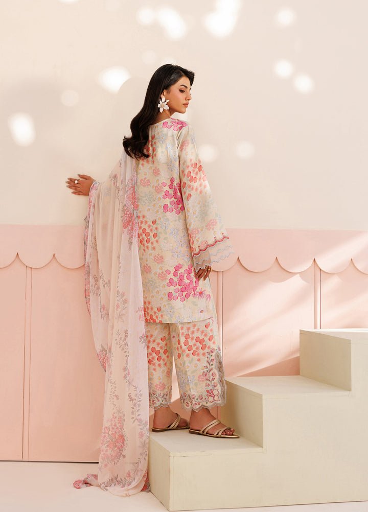 Azzal Unstitched Printed and Embroidered Lawn 3 Piece Suit AZL26UPL AZL-145 - Summer Collection