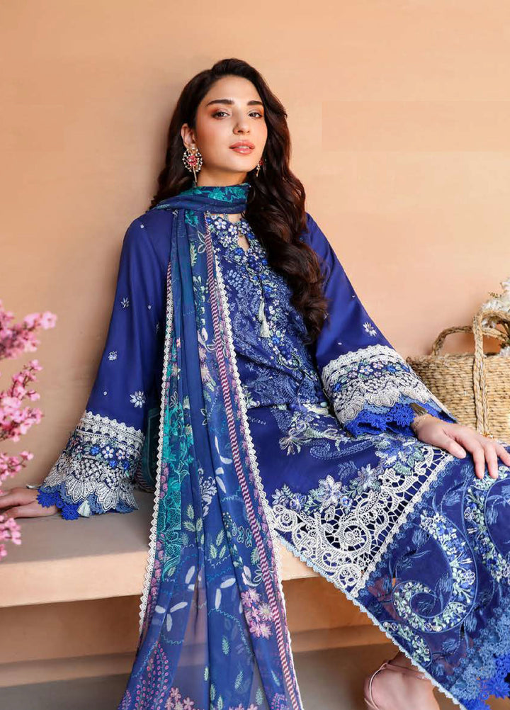 Summer Reverie by Roheenaz Unstitched Embroidered Lawn 3 Piece Suit RN26USR D-6 LUNARA - Festive Collection
