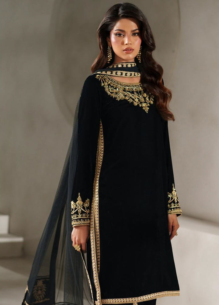 Zarif Exclusive Unstitched Velvet Embroidered Suits 3 Piece ZRF25VE ZRF-V-01 - Festive Collection