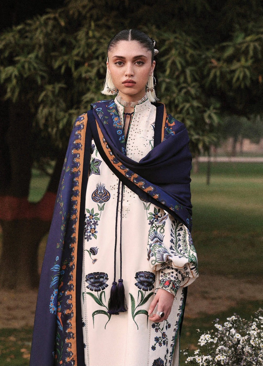 Jugnu by Hussain Rehar Unstitched Khaddar Embroidered Suits 3 Piece HRR25JK Nahro - Winter Collection
