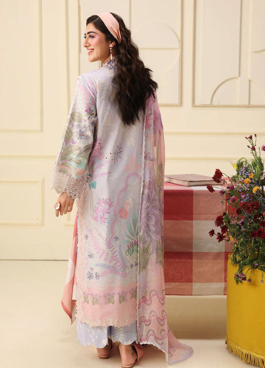 Soleil Hemline by Mushq Unstitched Printed Lawn 3 Piece Suit MU26USL Flora Amour HUNSS260310 - Festive Collection