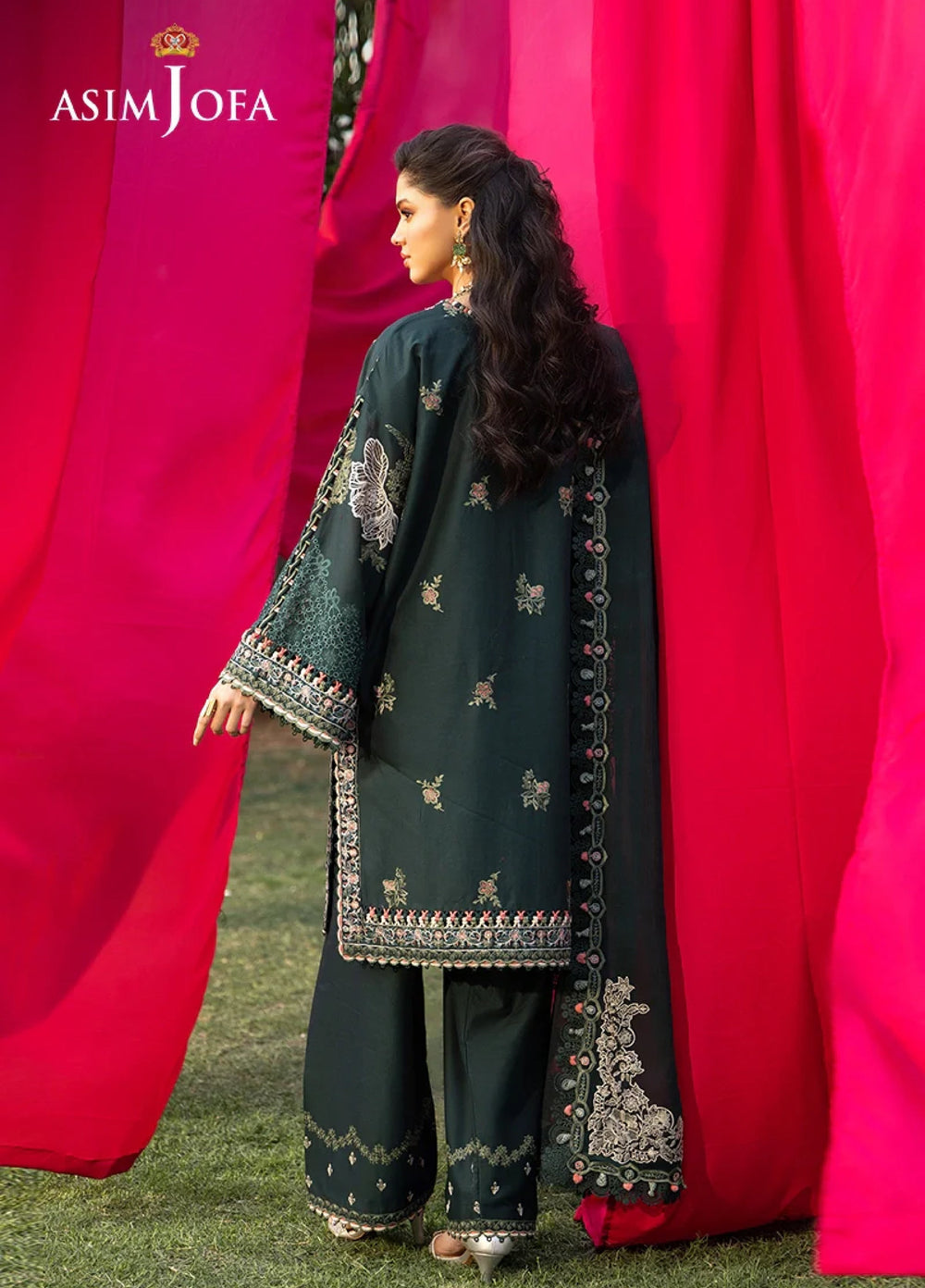 Asim Jofa Unstitched Embroidered Luxury Lawn 3 Piece Suit AJ26ULL AJULW-06 - Festive Collection