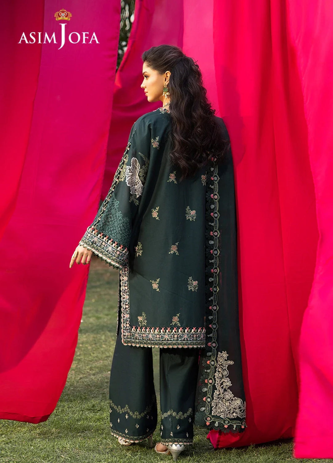 Asim Jofa Unstitched Embroidered Luxury Lawn 3 Piece Suit AJ26ULL AJULW-06 - Festive Collection