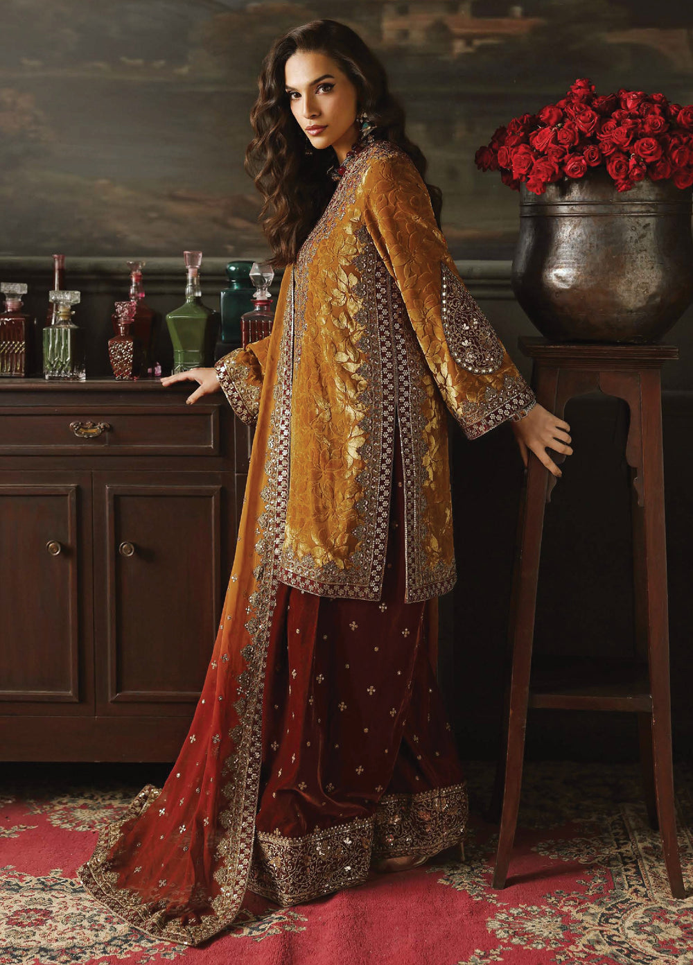 Signora by Charizma Unstitched Velvet Embroidered Suits 3 Piece CRZ25SV CVT5-12 - Festive Collection