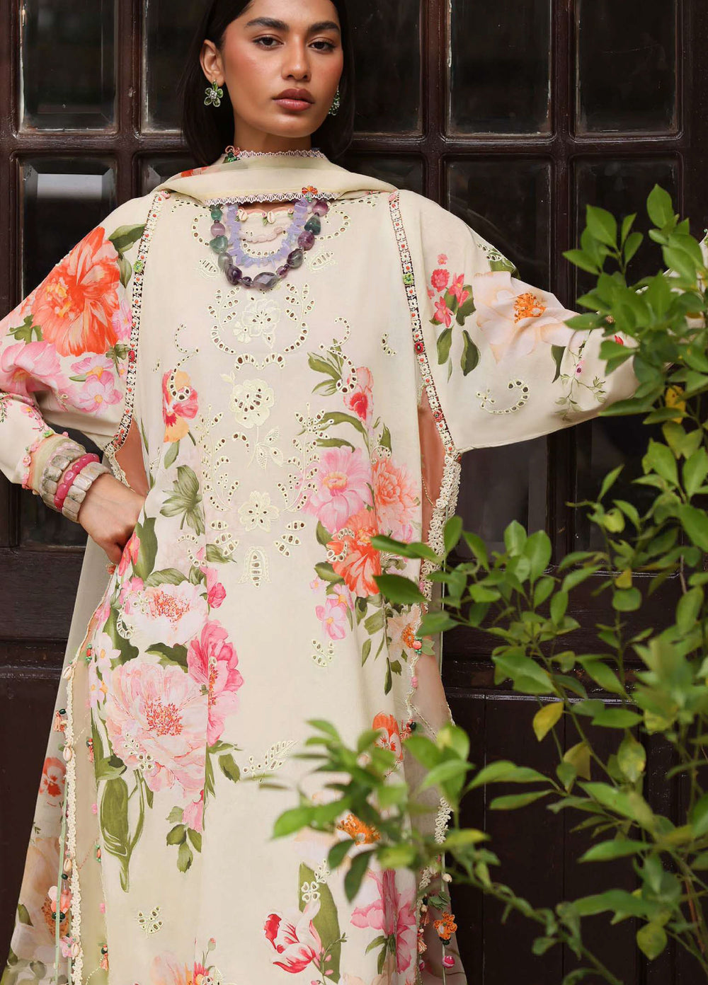 Wild Flower by Zaha Unstitched Embroidered Lawn 3 Piece Suit ZK26UWL ZF26-06 Dahlia - Festive Collection