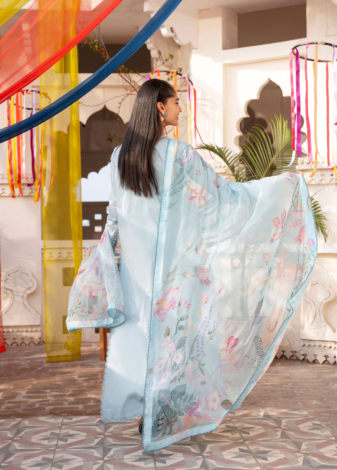 Basant Chikankari by Florent Unstitched Embroidered Luxury Lawn 3 Piece Suit FL26UBC FZ-4B - Summer Collection