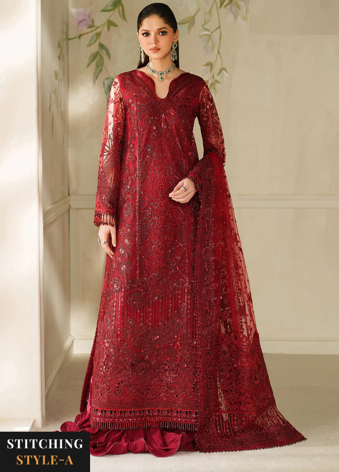 Chantelle by Baroque Unstitched Embroidered Organza 3 piece BQ25CF V14- D 01 - Formals Collection