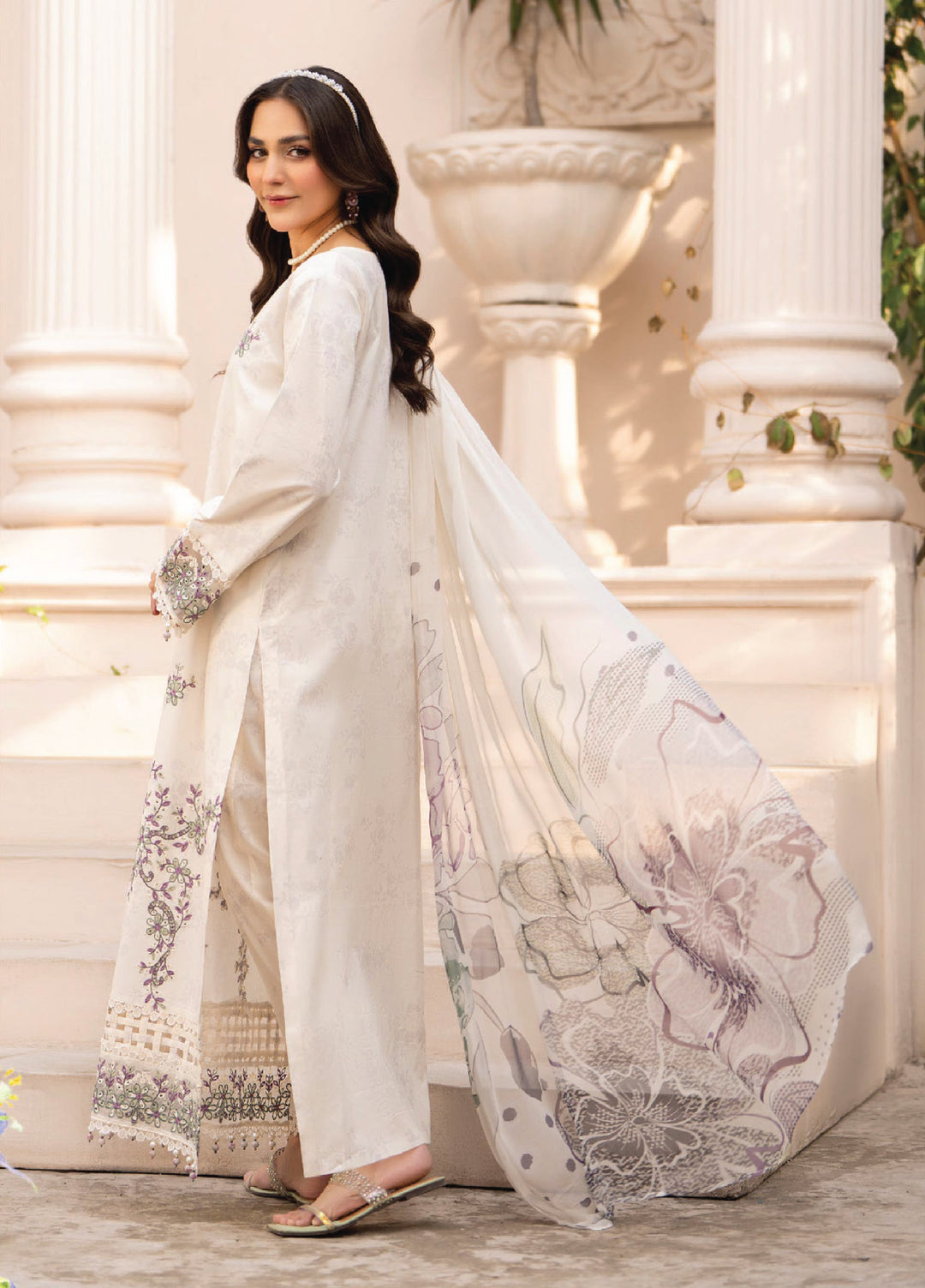 Summer Breeze by Humdum Unstitched Embroidered Lawn 3 Piece Suit HB26USB D-13 - Summer Collection