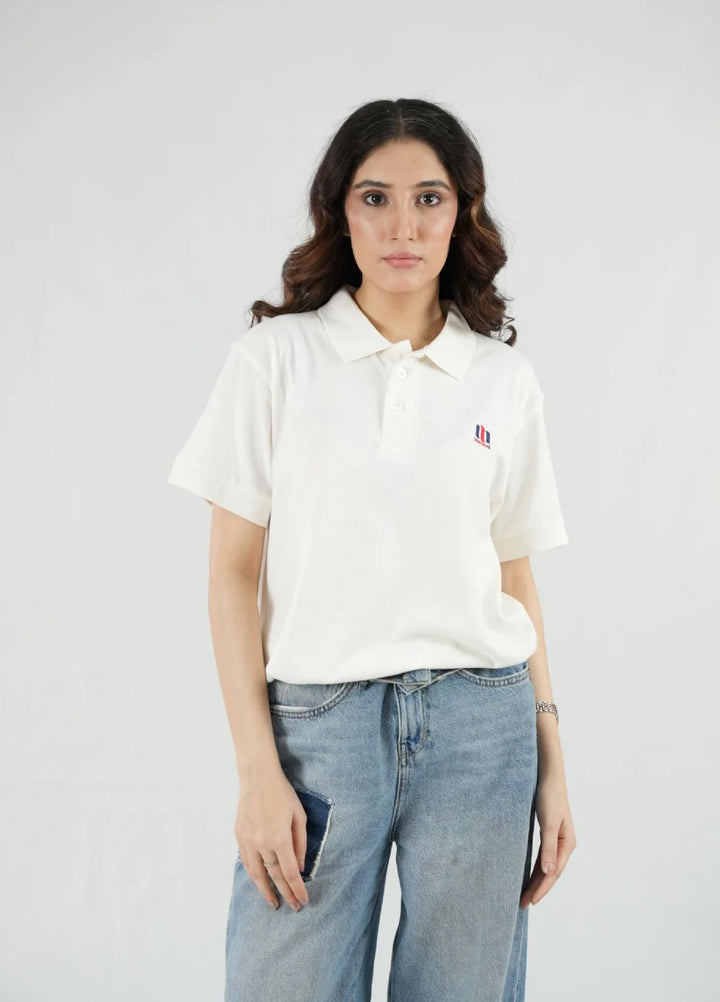 Mercato RTW Solids Cotton 1 Piece White Polo Shirt