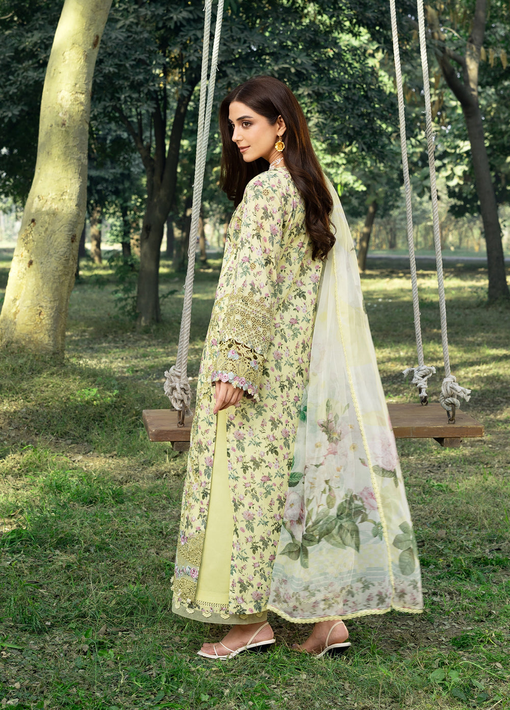 Elaf Premium Chikankari Unstitched Printed Lawn 3 Piece Suit EL26UPC ERC 6A EYRA - Summer Collection
