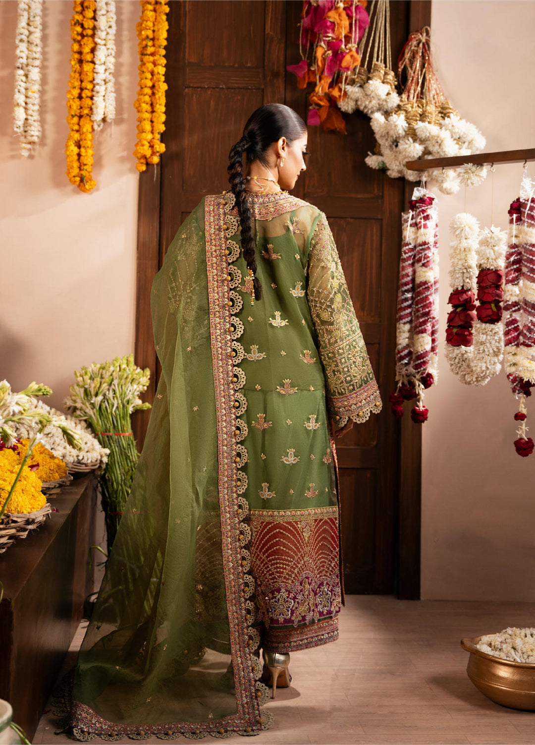 Push Pawan by Zarizaa Unstitched Embroidered Organza 3 Piece Suit ZZ26UPP D-5G Sultana - Wedding Collection
