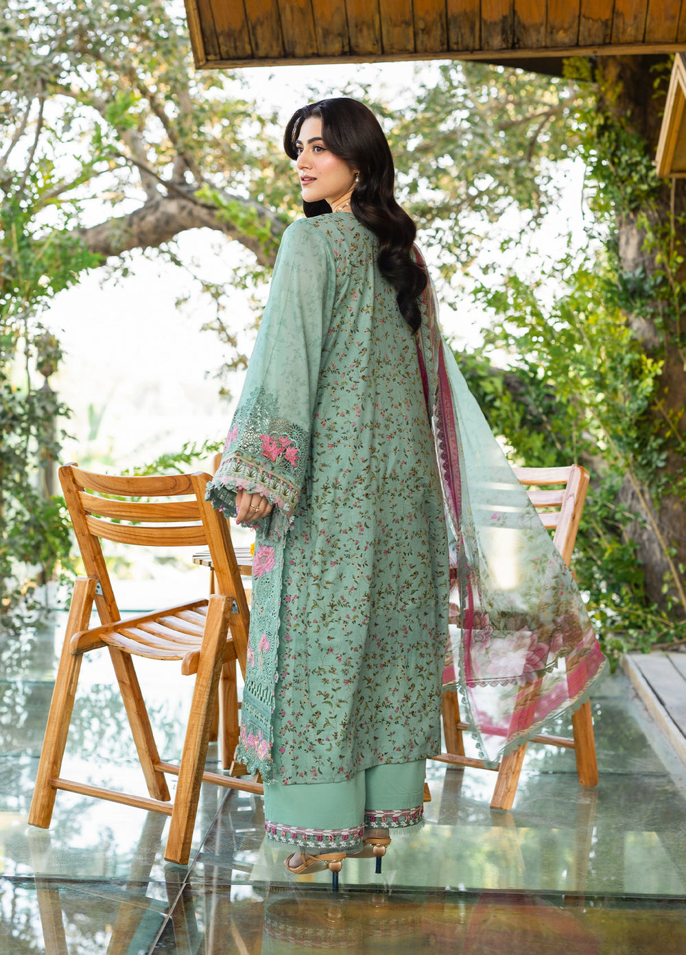 Elaf Premium Chikankari Unstitched Printed Lawn 3 Piece Suit EL26UPC ERC 4B NAYAB - Summer Collection