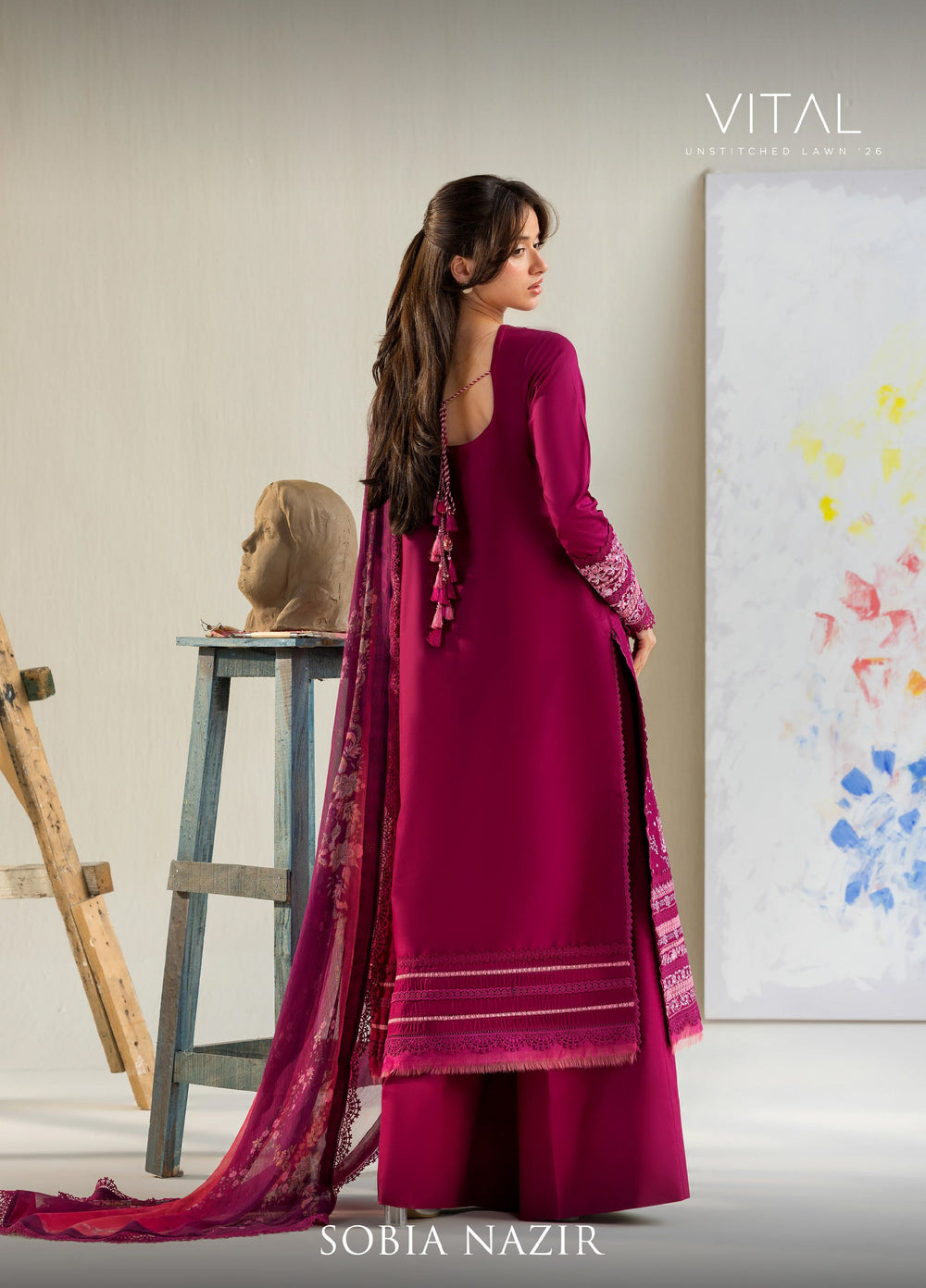 Vital by Sobia Nazir Unstitched Embroidered Lawn 3 Piece Suit SN26UVL 9B - Summer Collection