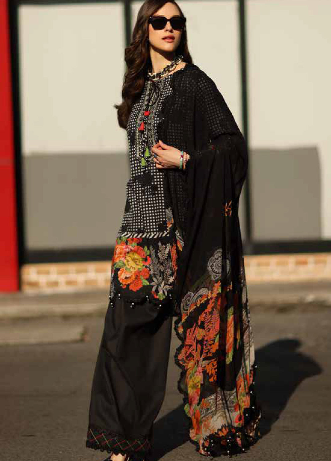 Combination by Charizma Unstitched Embroidered Luxury Lawn 3 Piece Suit CHR26UC CC6-02 - Summer Collection