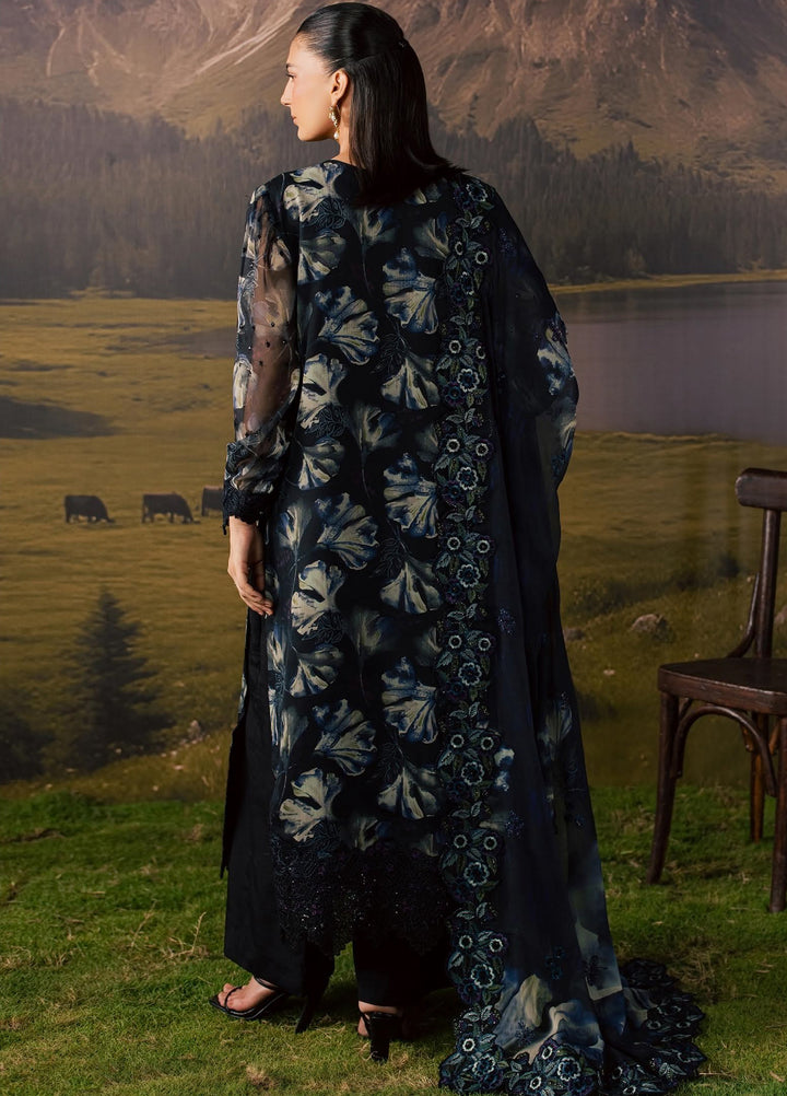 Divani by Daria Unstitched Embroidered Chiffon 4 Piece Suit DN26UD DA-123 6-BLACK - Festive Collection