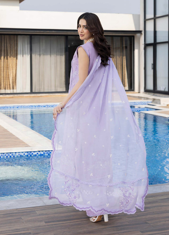 Aylin Unstitched Embroidered Luxury Lawn 3 Piece Suit AYL26UL D1 Sweet Violet - Summer Collection