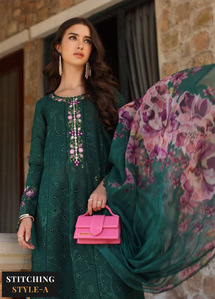 Noor by Saadia Asad Unstitched Embroidered Luxury Lawn 3 Piece Suit SA26UNL D1A-SORINA - Eid Collection