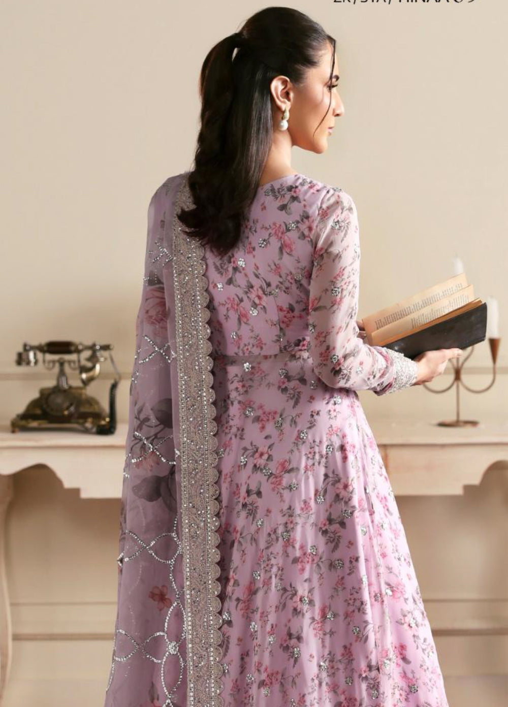 Sirayya by Zarif Unstitched Embroidered Chiffon 3 Piece Suit ZR26US HINAA 09 - Wedding Collection