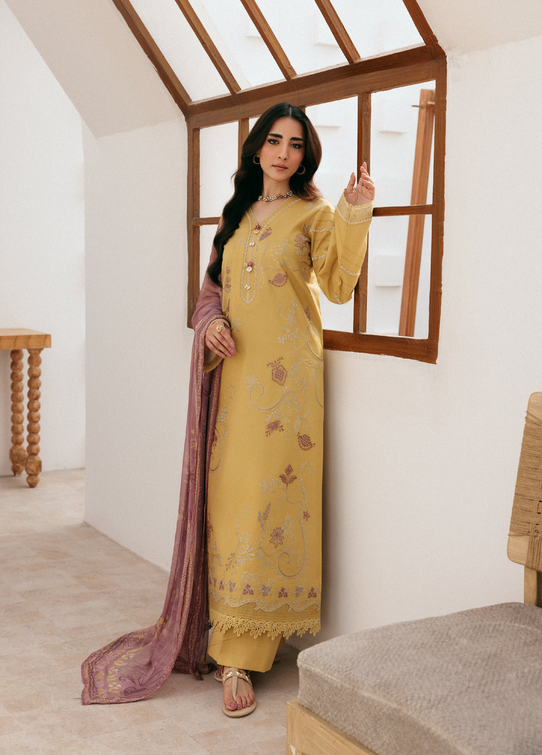Zync by Florent Untitched Lawn Embroidered 3 Piece Suit FL26UZ FZ-1B - Summer Collection