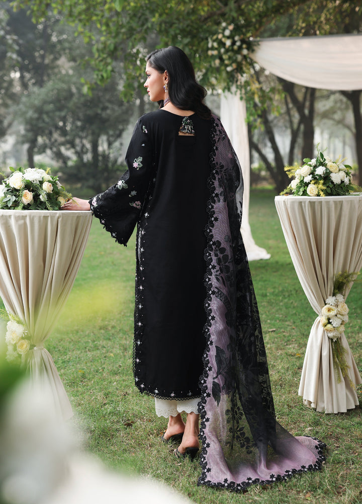 Tales of Petals by Sardinia Unstitched Embroidered Luxury Lawn 3 Pcs Suit SRD26UTP D-10 Midnight Bloom - Festive