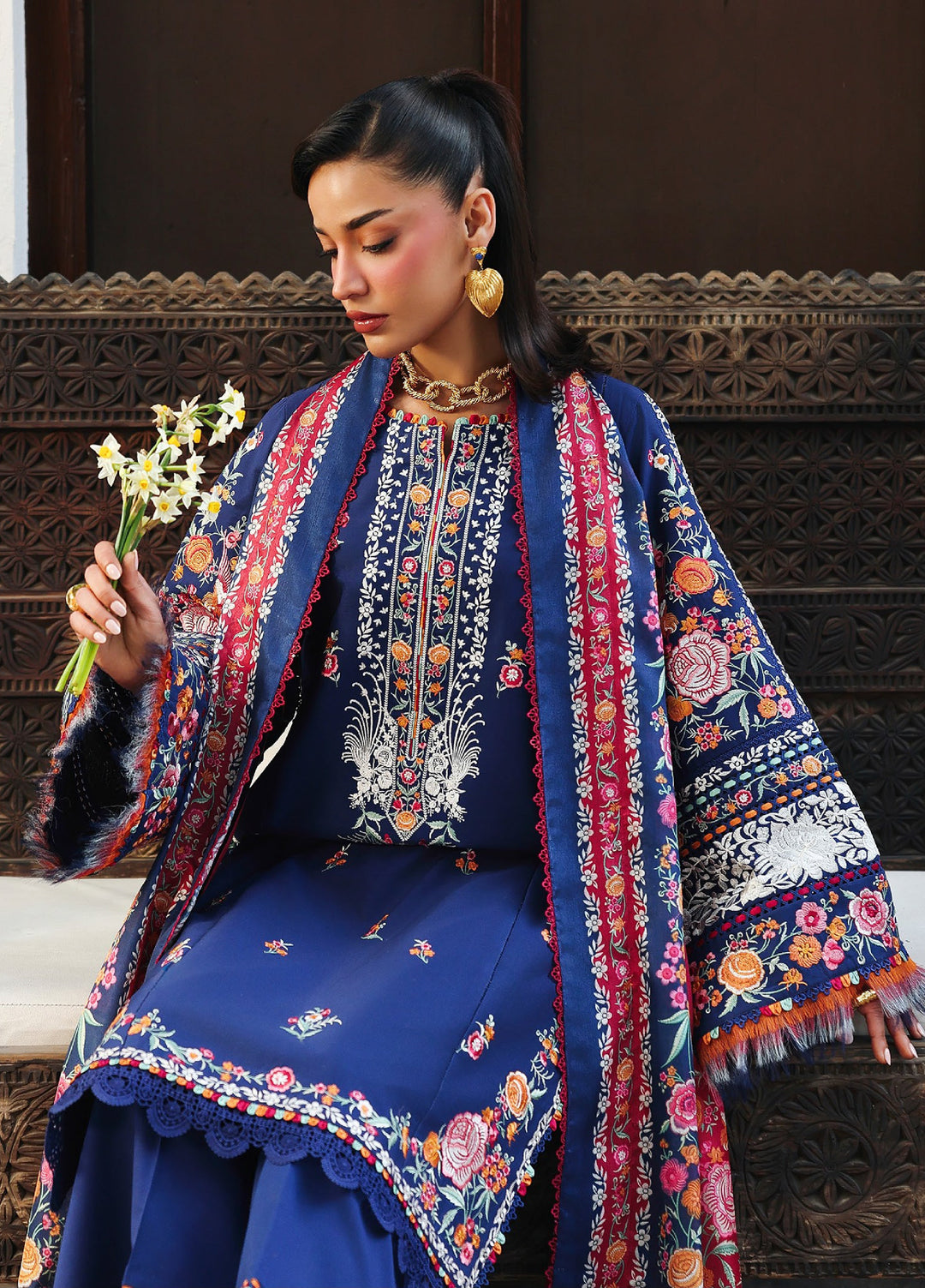 Lumina by Bin Ilyas Unstitched Embroidered Lawn 3 Piece Suit BI26UL L7 3A - Summer Collection
